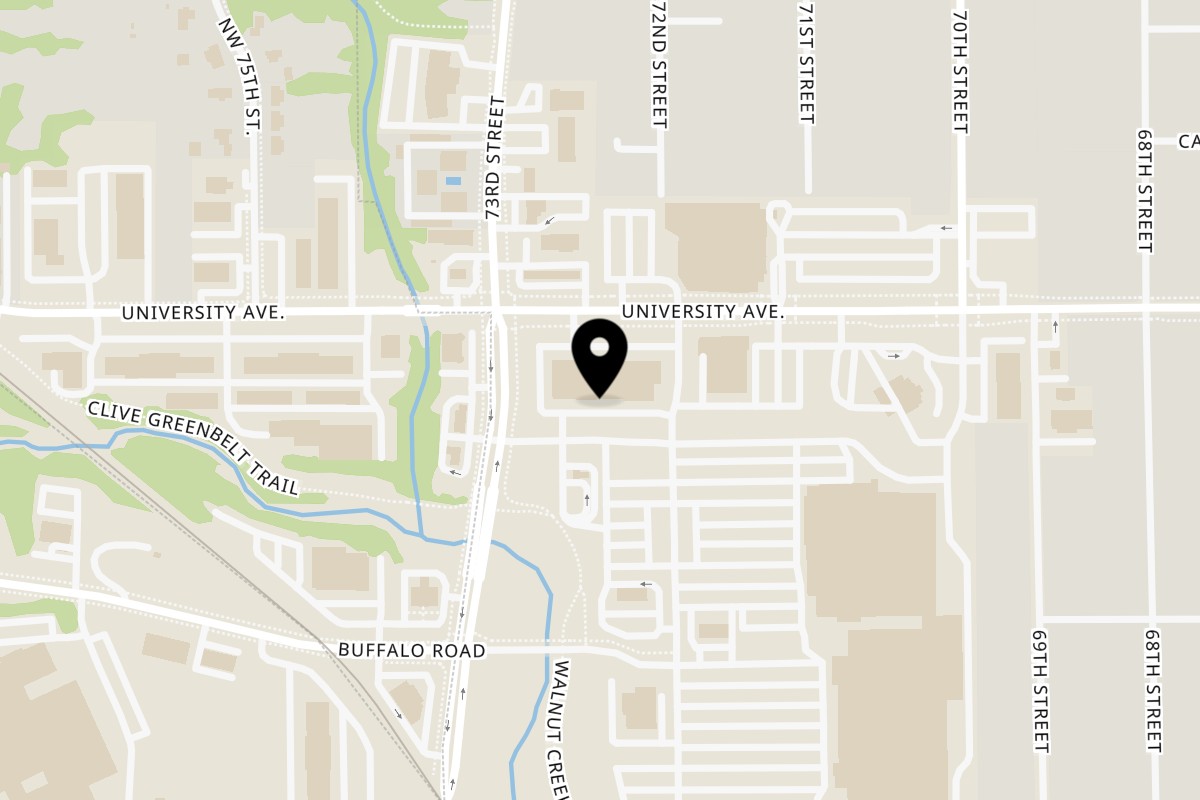 Map showing the location of Kathmandu Restaurant on 7229 Apple Valley in Windsor Heights